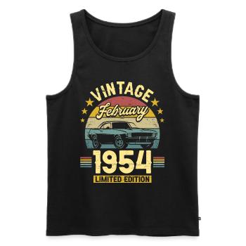 Anniversary February 1954 70 Years Anniversary - Men's Premium Organic Tank Top - black - Front - Michal (187cm)