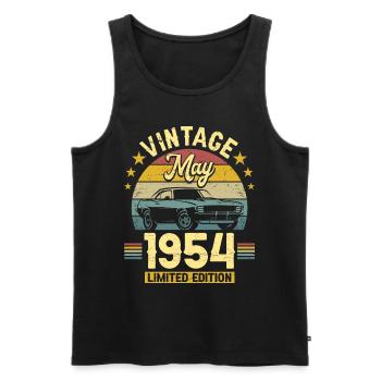 Birthday May 1954 70 Years Anniversary - Men's Premium Organic Tank Top - black - Front - Michal (187cm)