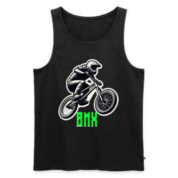 BMX Bike - Men's Premium Organic Tank Top - black - Front - AI Model Male 178 light (178cm)