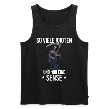 So many idiots and only one scythe - Grim Reaper - Men's Premium Organic Tank Top - black - Front - AI Model Male 178 light (178cm)
