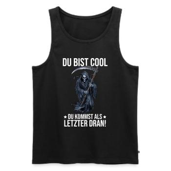 Vous êtes cool, vous êtes le dernier à venir ! - Débardeur bio Premium Homme - noir - Devant - Michal (187cm)