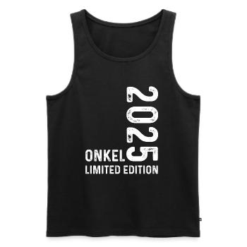 Onkel 2025 Limited Edition - Männer Premium Bio Tank Top - Schwarz - Vorne - Michal (187cm)