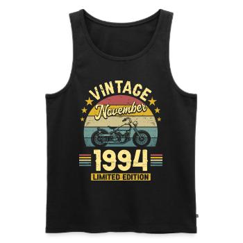 Biker 30 Years Old 1994 November Birthday - Men's Premium Organic Tank Top - black - Front - Michal (187cm)