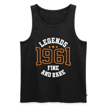 Legends 1961 – Belle et rare idée cadeau vintage - Débardeur bio Premium Homme - noir - Devant - Michal (187cm)