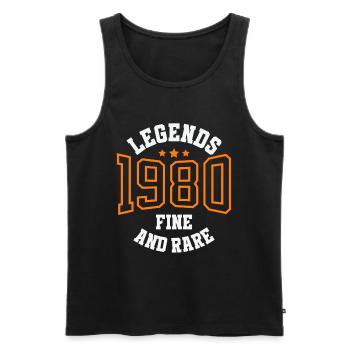 Legends 1980 – Belle et rare idée cadeau vintage - Débardeur bio Premium Homme - noir - Devant - Michal (187cm)