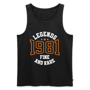 Legends 1981 – Belle et rare idée cadeau vintage - Débardeur bio Premium Homme - noir - Devant - Michal (187cm)