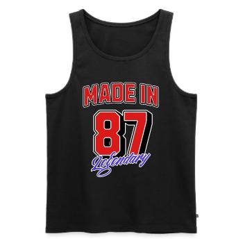 Made in 87 – Design vintage d’anniversaire légendaire - Débardeur bio Premium Homme - noir - Devant - Michal (187cm)