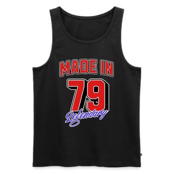 Made in 79 – Design vintage d’anniversaire légendaire - Débardeur bio Premium Homme - noir - Devant - Michal (187cm)