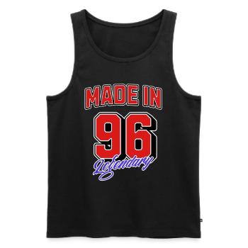 Made in 96 – Legendary Birthday Vintage Design - Men's Premium Organic Tank Top - black - Front - AI Model Male 178 light (178cm)