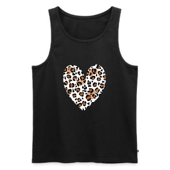 Valentine Love, Leopard Heart, Valentine day - Men's Premium Organic Tank Top - black - Front - AI Model Male 178 light (178cm)