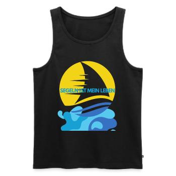 Sailing is my life - Men's Premium Organic Tank Top - black - Front - AI Model Male 178 light (178cm)