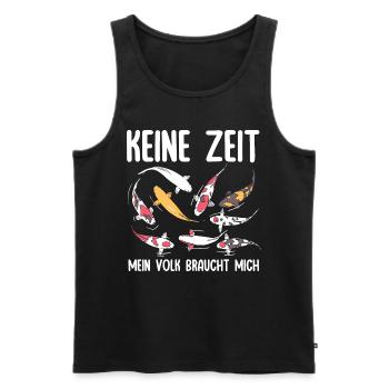 Pas le temps, mon peuple a besoin de moi, carpe koï - Débardeur bio Premium Homme - noir - Devant - Michal (187cm)