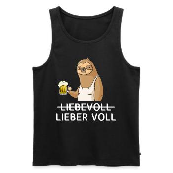 Lieber Voll als Liebevoll Bier - Männer Premium Bio Tank Top - Schwarz - Vorne - Michal (187cm)