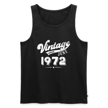 Vintage since June 1972 Geburtstag Geschenk - Männer Premium Bio Tank Top - Schwarz - Vorne - Michal (187cm)