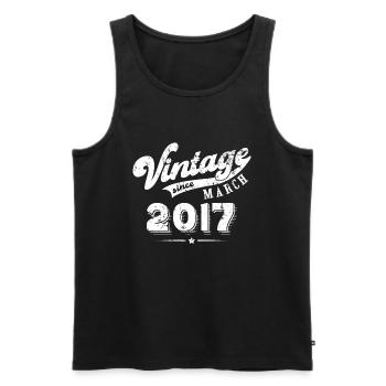 Vintage since March 2017 Geburtstag Geschenk - Männer Premium Bio Tank Top - Schwarz - Vorne - Michal (187cm)
