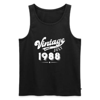 Vintage since July 1988 Birthday Gift - Men's Premium Organic Tank Top - black - Front - Michal (187cm)