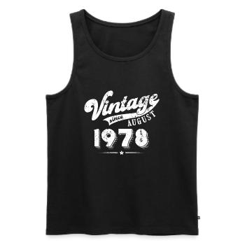 Millésime depuis août 1978 Cadeau d’anniversaire - Débardeur bio Premium Homme - noir - Devant - Michal (187cm)