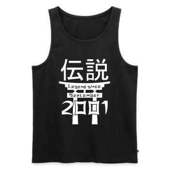 Legend since September 2001 Birthday Gift - Men's Premium Organic Tank Top - black - Front - AI Model Male 178 light (178cm)