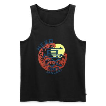Japan Hero since January 1983 Geburtstaggeschenk - Männer Premium Bio Tank Top - Schwarz - Vorne - Michal (187cm)
