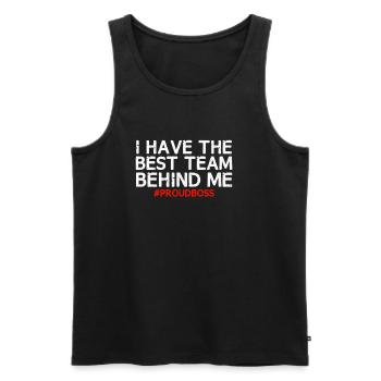 Best Team - Proud Boss | Chef Startup Geschenk - Männer Premium Bio Tank Top - Schwarz - Vorne - Michal (187cm)