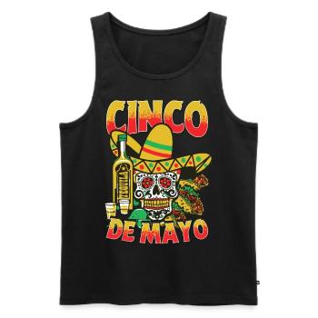 Cinco De Mayo Fiesta Party Funny Mexicans Mexico - Men's Premium Organic Tank Top - black - Front - Michal (187cm)