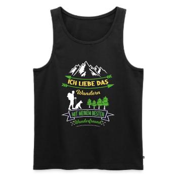 Ich liebe Wandern mit Hund Wanderer Schäferhund - Männer Premium Bio Tank Top - Schwarz - Vorne - Michal (187cm)