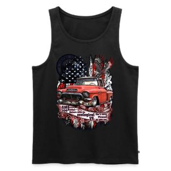Légendaire V8 Pick Up Truck drapeau américain - Débardeur bio Premium Homme - noir - Devant - AI Model Male 178 light (178cm)