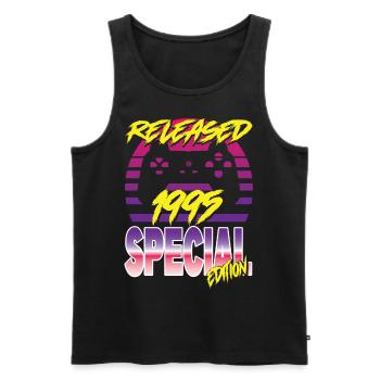 Released 1995 Special Edition - Männer Premium Bio Tank Top - Schwarz - Vorne - AI Model Male 178 light (178cm)