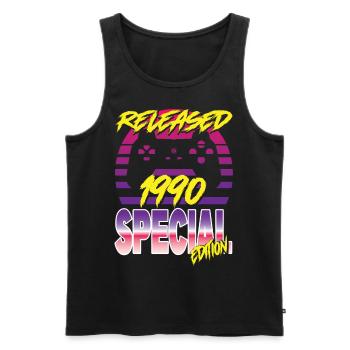 Released 1990 Special Edition - Männer Premium Bio Tank Top - Schwarz - Vorne - AI Model Male 178 light (178cm)