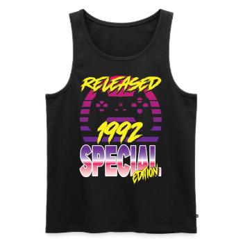 Released 1992 Special Edition - Männer Premium Bio Tank Top - Schwarz - Vorne - AI Model Male 178 light (178cm)