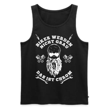 BIKER WERDEN NICHT GRAU - Männer Premium Bio Tank Top - Schwarz - Vorne - AI Model Male 178 light (178cm)