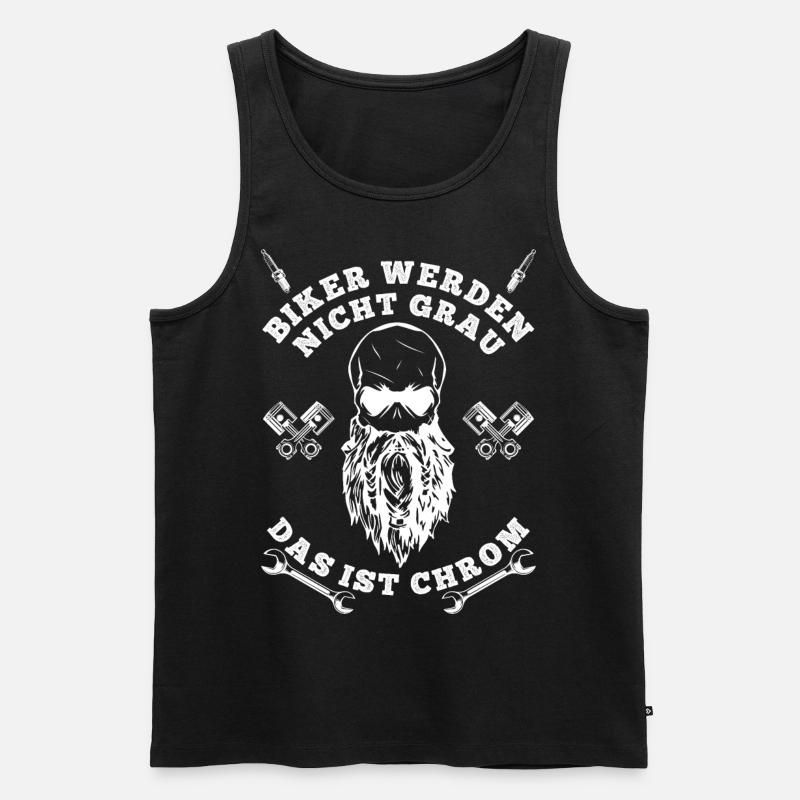 BIKER WERDEN NICHT GRAU - Männer Premium Bio Tank Top - Schwarz