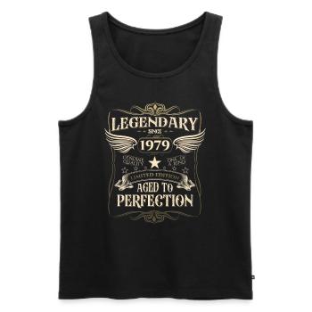 Legendär seit 1979 43. Geburtstag Geschenk Awesome - Männer Premium Bio Tank Top - Schwarz - Vorne - Michal (187cm)