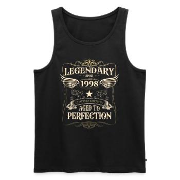 Légendaire depuis 1998 cadeau de 24ème anniversaire Génial - Débardeur bio Premium Homme - noir - Devant - AI Model Male 178 light (178cm)