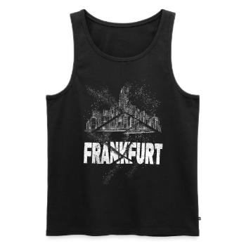 Francfort Allemagne City Skyline Grunge Splash - Débardeur bio Premium Homme - noir - Devant - Michal (187cm)
