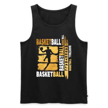 Basketball Gold Basketball Player Grunge Fan - Débardeur bio Premium Homme - noir - Devant - Michal (187cm)