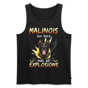 German Shepherd -Malinois Dog -Belgian Shepherd - Men's Premium Organic Tank Top - black - Front - Michal (187cm)
