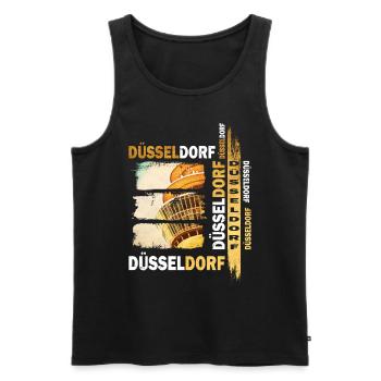 Düsseldorf Skyline Gold Allemagne City Grunge - Débardeur bio Premium Homme - noir - Devant - Michal (187cm)