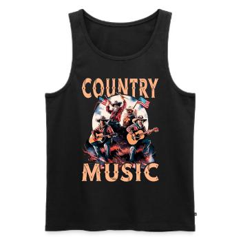 Country Music Guitar Singer Western USA Vintage - Men's Premium Organic Tank Top - black - Front - Michal (187cm)