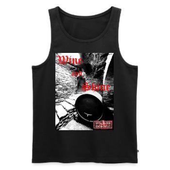 wine and shine bw ed - Männer Premium Bio Tank Top - Schwarz - Vorne - AI Model Male 178 light (178cm)