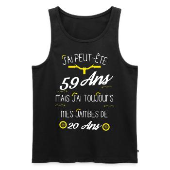 Idée cadeau d'anniversaire 59 Ans - Débardeur bio Premium Homme - noir - Devant - Michal (187cm)