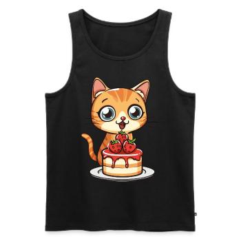 Tarte au chat Gâteau Bec sucré Grignotage Cuisson Sucré - Débardeur bio Premium Homme - noir - Devant - Michal (187cm)