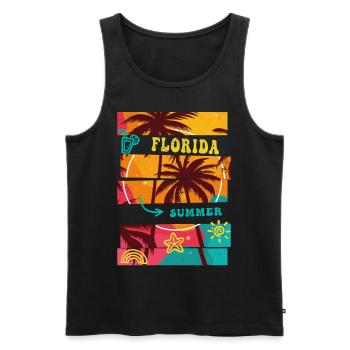 Florida USA Miami America Summer Palm Trees Beach - Men's Premium Organic Tank Top - black - Front - Michal (187cm)