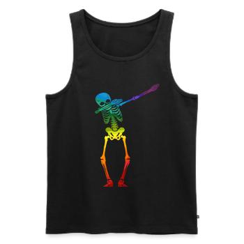 Dabbing Skeleton Gay Pride - Men's Premium Organic Tank Top - black - Front - Michal (187cm)