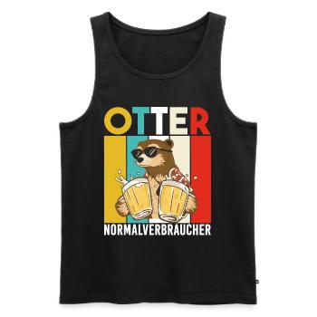 Otter Normalverbraucher Lustiger Bier Spruch Retro - Männer Premium Bio Tank Top - Schwarz - Vorne - AI Model Male 178 light (178cm)