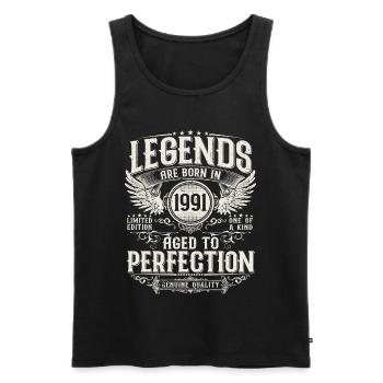 Né en 1991 Legends Cadeau d’anniversaire - Débardeur bio Premium Homme - noir - Devant - Michal (187cm)