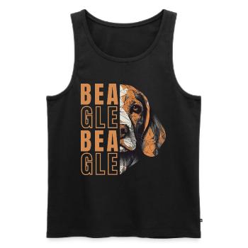 Beagle Liebhaber Geometrie Beagle Kunst - Männer Premium Bio Tank Top - Schwarz - Vorne - AI Model Male 178 light (178cm)
