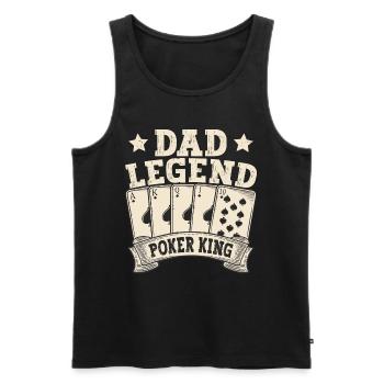 Dad Legend Poker King Retro Casino Papa - Men's Premium Organic Tank Top - black - Front - AI Model Male 178 light (178cm)