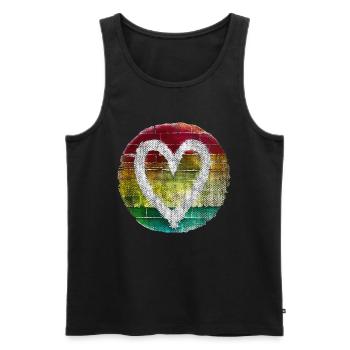 Coeur couleur couleur artiste - Débardeur bio Premium Homme - noir - Devant - Michal (187cm)