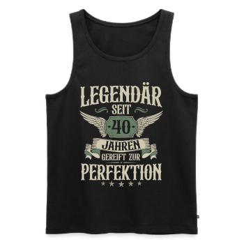 Legendär seit 40 Jahren 40 Geburtstag Spruch - Männer Premium Bio Tank Top - Schwarz - Vorne - Michal (187cm)